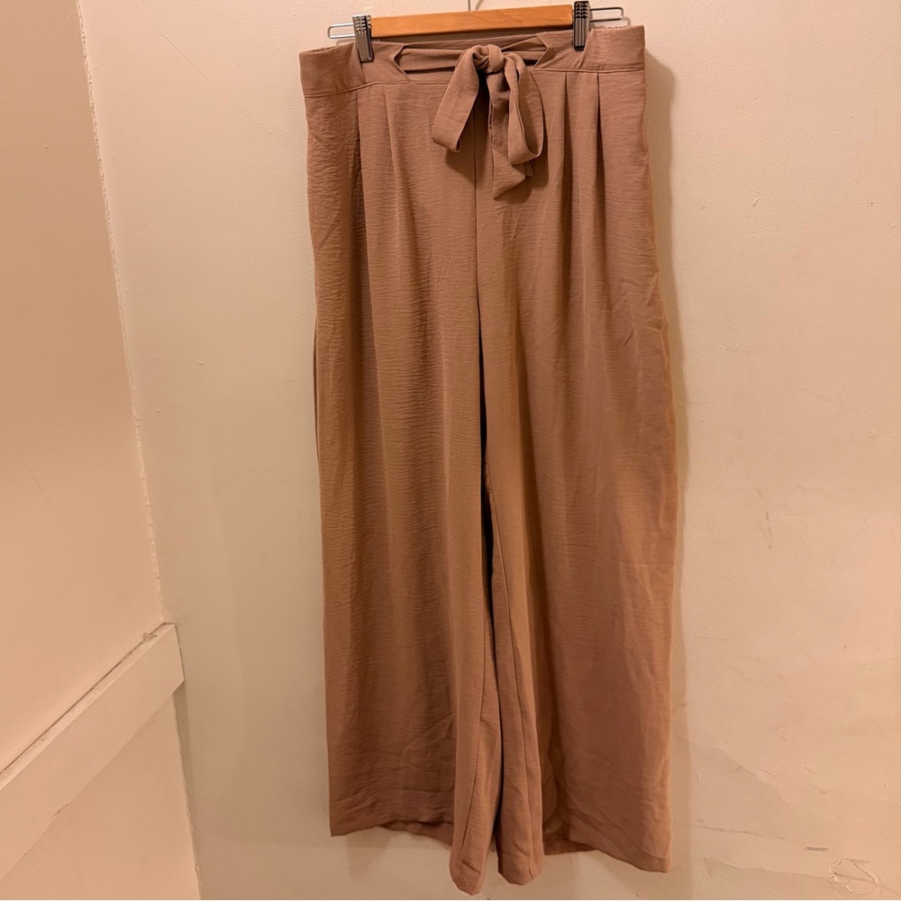 Amazon Women's Tan Wide-Leg Trousers